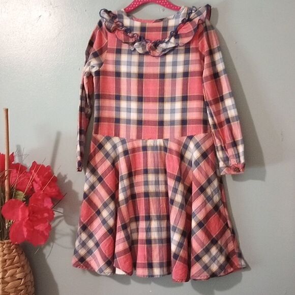 Rare edition girls pink plaid long sleeve dress - Picture 4 of 9